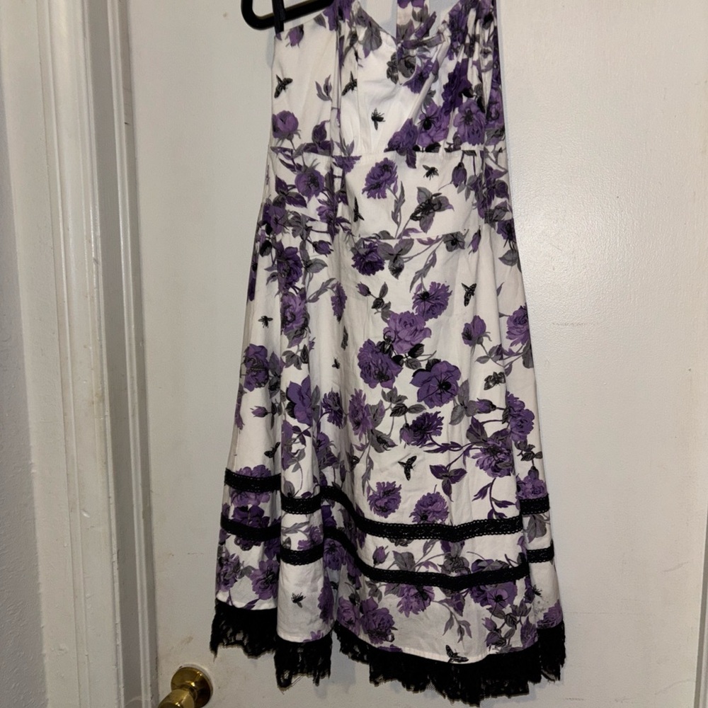 Hot Topic Purple and White Strapless Sundress - Picture 3 of 8